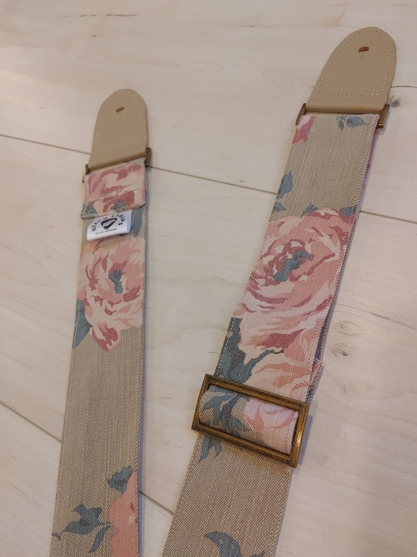 Floral Denim Guitar Strap