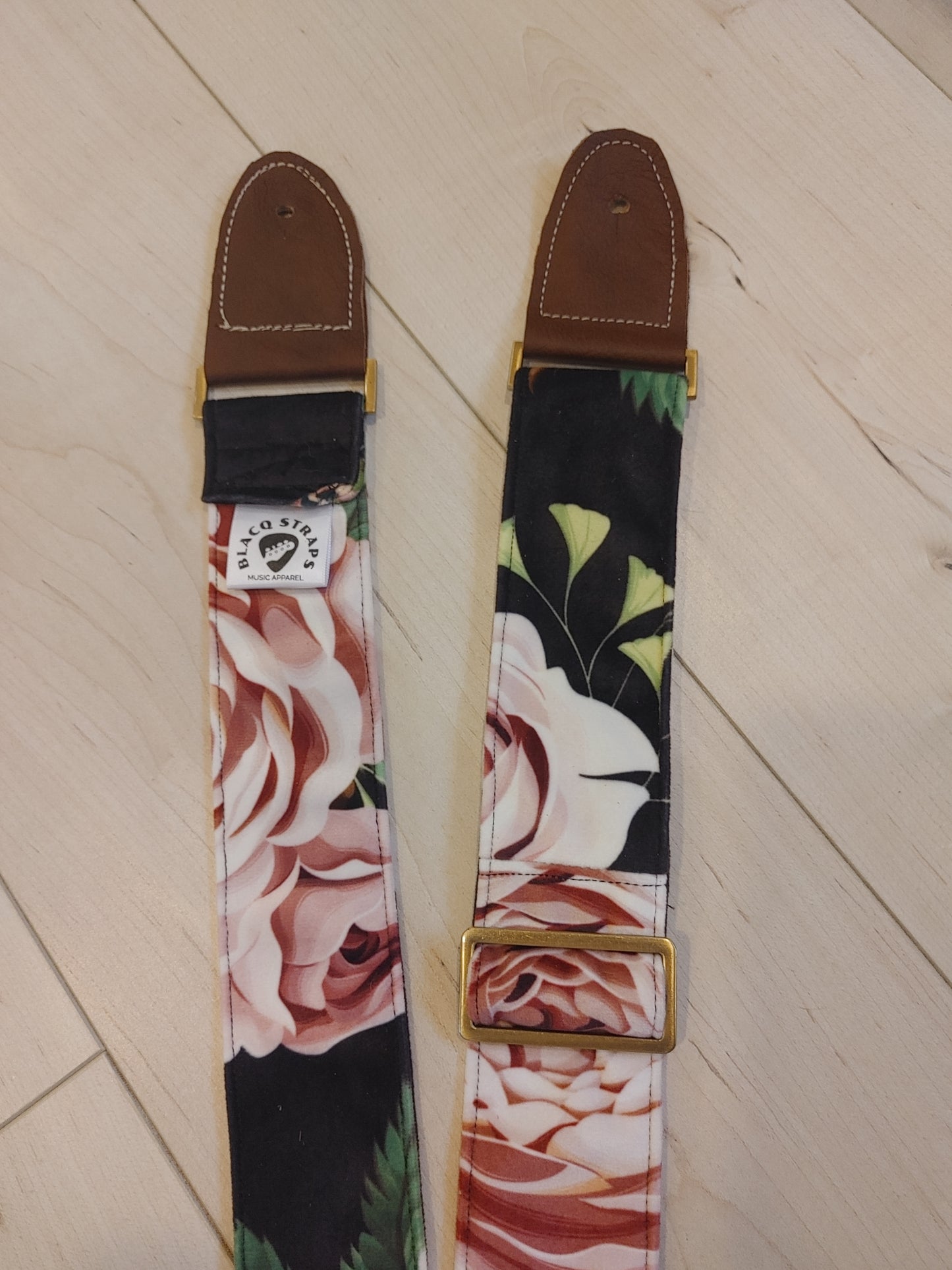 Floral Velour Guitar Strap